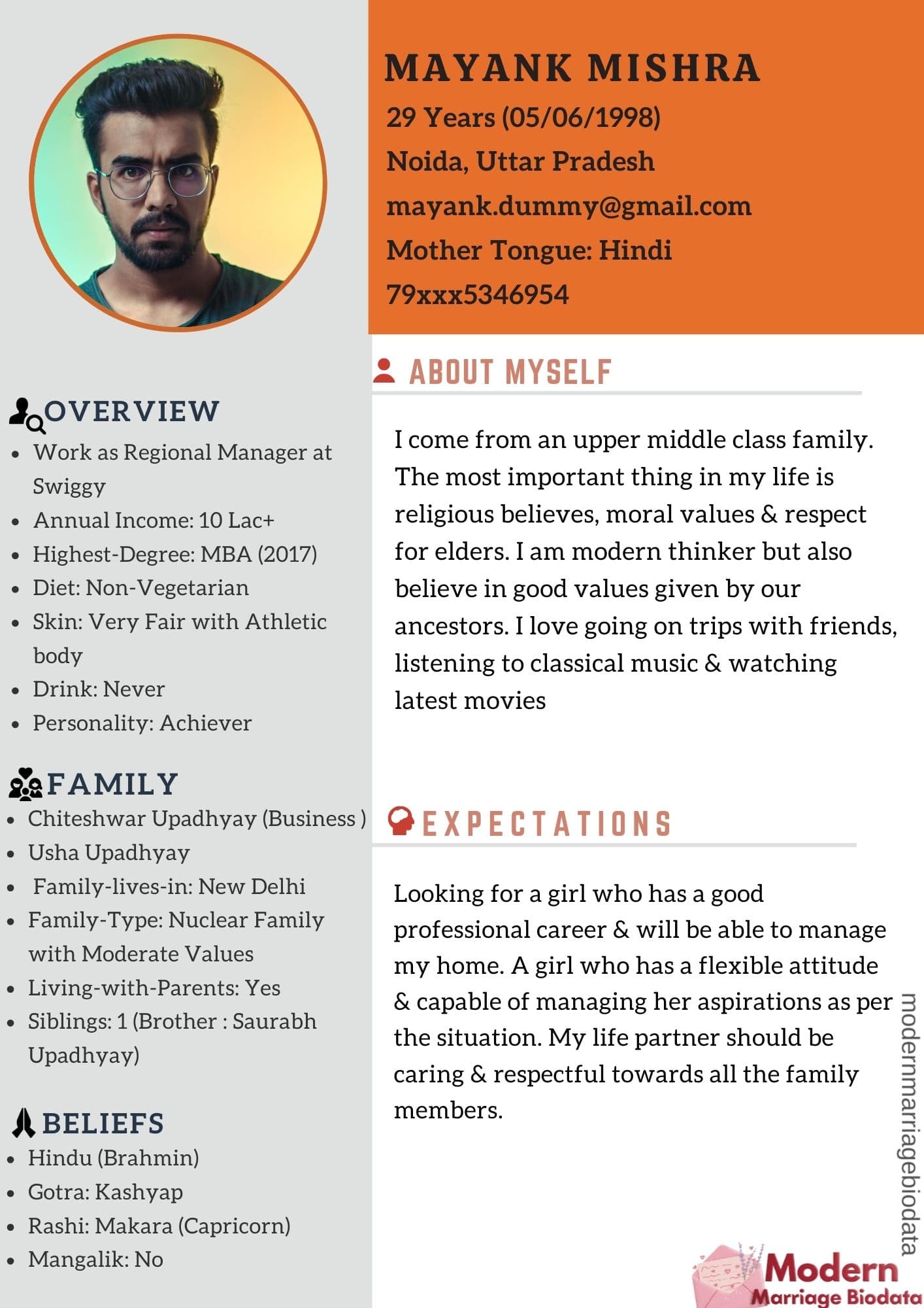 Elite Corporate Matrimony Profile